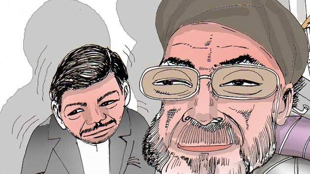 استاد کریم خلیلی و صادق خان مدبر