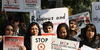 شهر دهلی هند: تظاهرات علیه نسل کشی مردم هزاره در کویته
