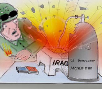 دموکراسی آمريکایی در افغانستان و عراق